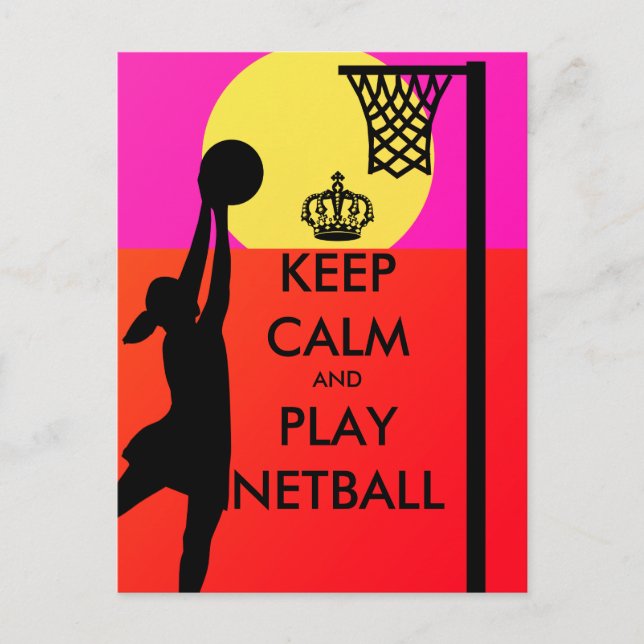 GS Keep Calm and Play Netball Quote Postcard (Front)