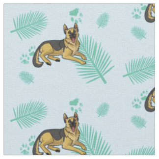 gsd blue palms fabric