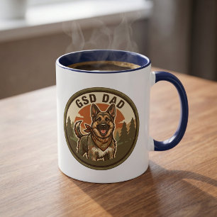 GSD Dad Coffee Mug German Shepherd Dad Gift Vi