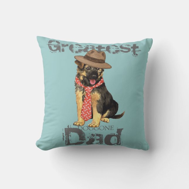 GSD Dad Throw Pillow (Front)
