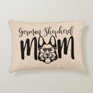 GSD German Shepherd Mom on  Beige Accent Pillow