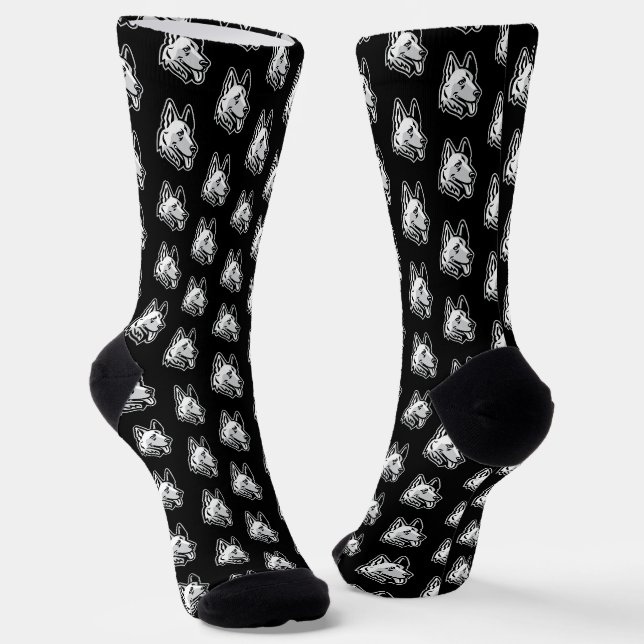GSD German Shepherd on Black Socks (Angled)