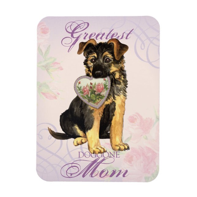 GSD Heart Mom Magnet (Vertical)