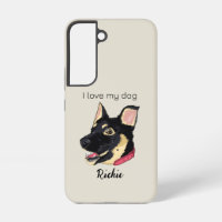 GSD Puppy Illustration Monogram Dog Lover Gift