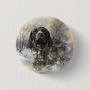 GSP, German Shorthaired Pointer 1 Inch Round Button