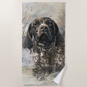 GSP, German Shorthaired Pointer Beach Towel