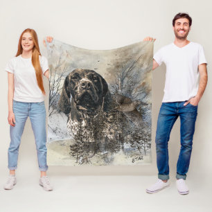 GSP, German Shorthaired Pointer Fleece Blanket