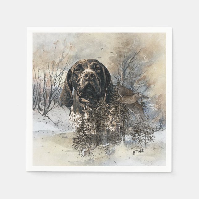 GSP, German Shorthaired Pointer Napkin (Front)