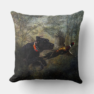 GSP , Hunting pheasant  Throw Pillow