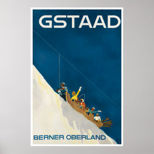 Gstaad Print Art Travel Poster Swiss Wall (XR4093)