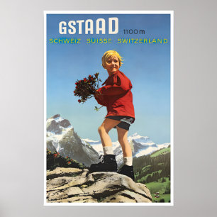 Gstaad Wall Print Switzerland Ski Poster Gstaad