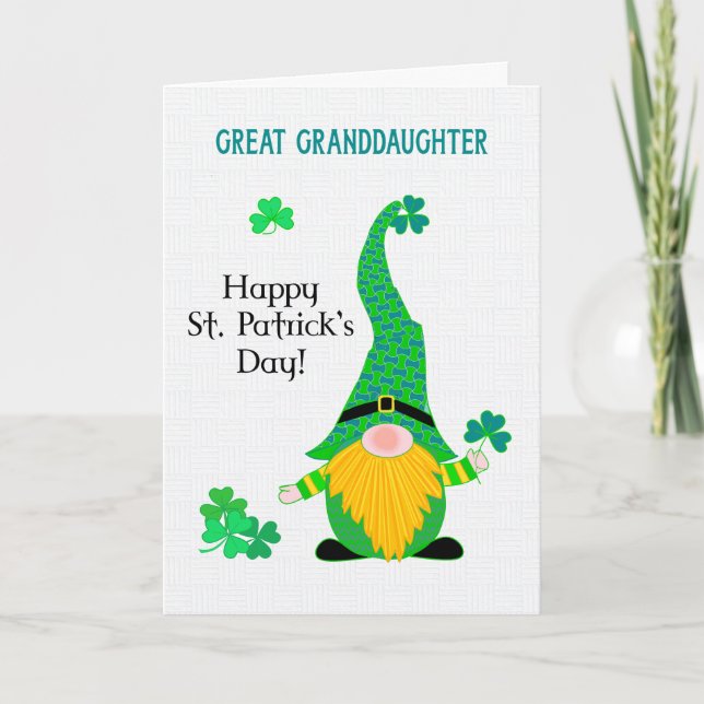 Gt Granddaughter St Patrick's Fun Leprechaun Card (Front)
