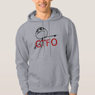GTFO Get Out Guy Rage Face Comic Meme Hoodie