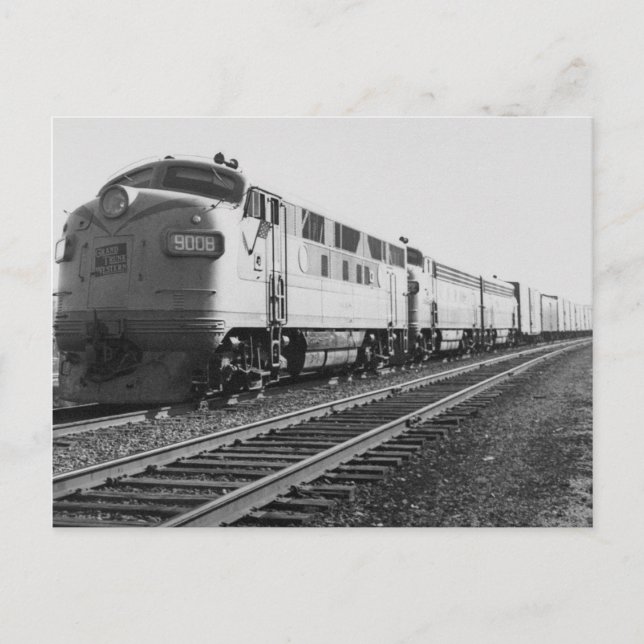 GTW Diesel Engine #9008 Train #92 Eastbound Postcard (Front)