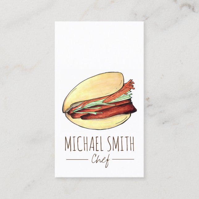 Gua Bao Pork Belly Bun Chinese Taiwanese Food Business Card (Front)