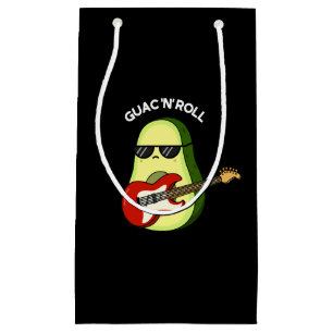 Guac And Roll Funny Avocado Pun Dark BG Small Gift Bag