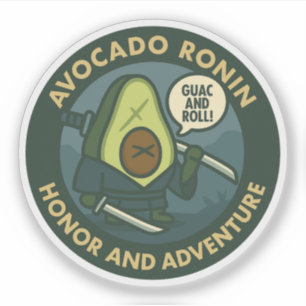 Guac And Roll Samurai Avocado Graphic