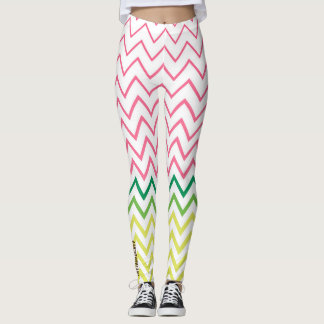 Guac & Glow : Leggings à chevron multicolore