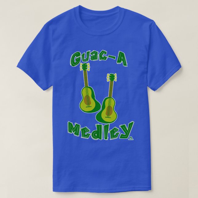 Guac Medley Guacamole Avocado Guitar Slogan T-Shirt (Design Front)
