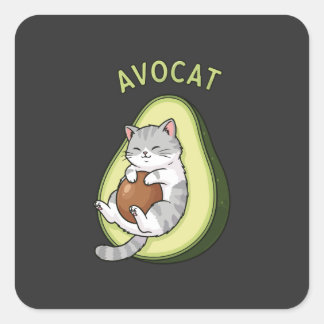 Guac Meow Mode Square Sticker