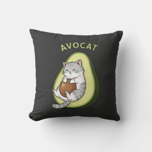 Guac Meow Mode Throw Pillow