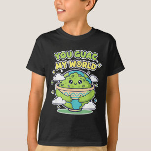 Guac world funny food pun cute kawai earth T-Shirt