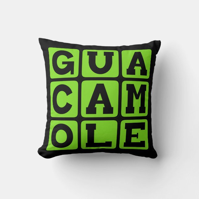 Guacamole, Avocado Dip Throw Pillow (Front)