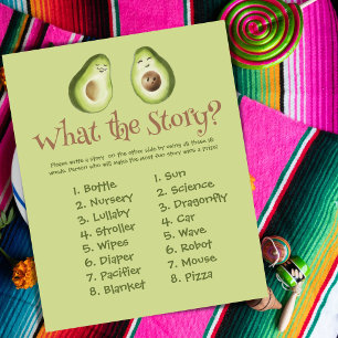 Guacamole Avocado Fiesta Baby Shower Story Game