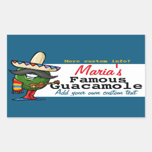Guacamole Mexican Customizable Food Gift Jar Label