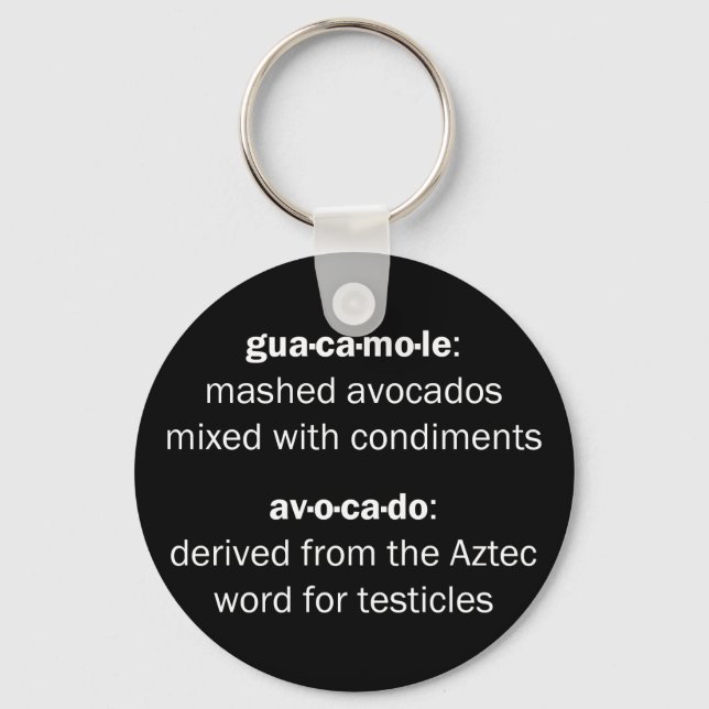 Guacamole Testicles Keychain (Front)