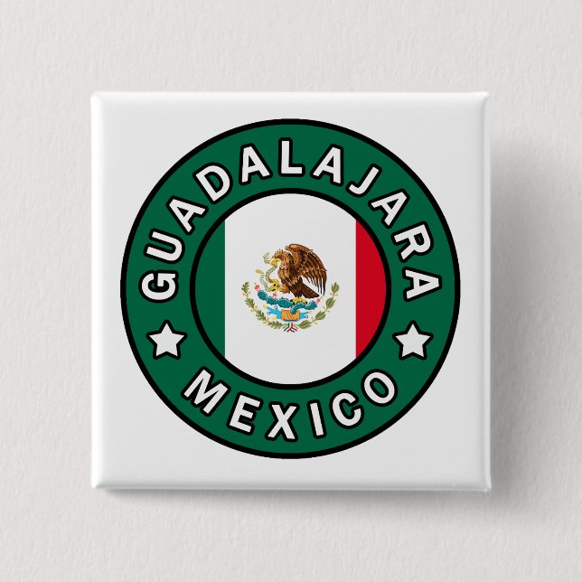 Guadalajara Mexico 2 Inch Square Button (Front)