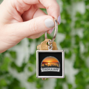 Guadalajara Mexico City View Sunset Keychain
