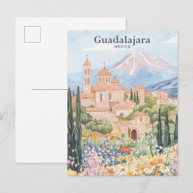 Guadalajara Mexico Gouache Illustration Travel Postcard (Front/Back)