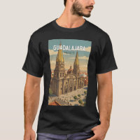 Guadalajara Mexico Illustration Travel Art Vintage