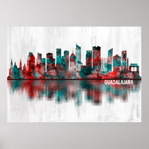 Guadalajara Mexico Skyline Poster