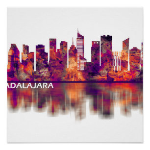 Guadalajara Mexico Skyline Poster