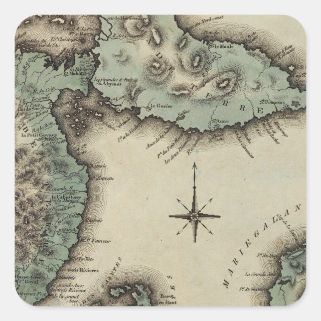 Guadaloupe 3 square sticker (Front)