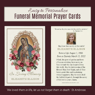 Guadalupe Catholique Funéraire de la Fleurs Carte 