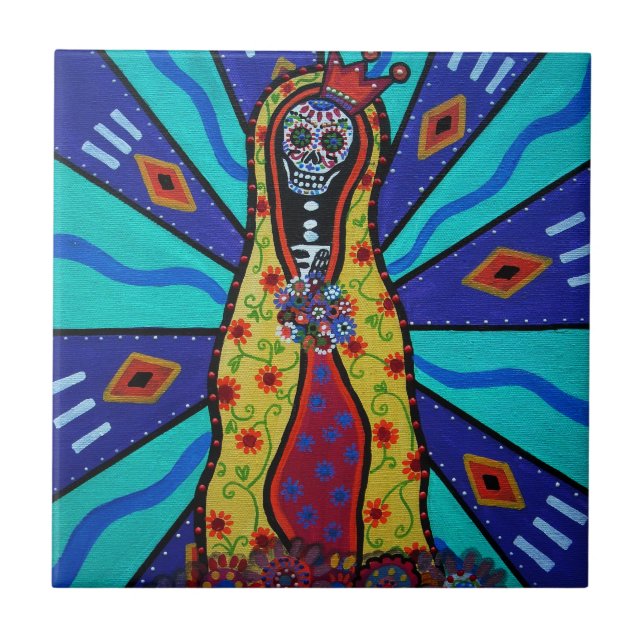 Guadalupe Dia de Los Muertos Tiles by prisarts (Front)