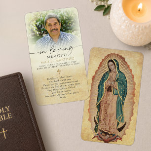 Guadalupe Funeral Catholic Photo Memorial Card