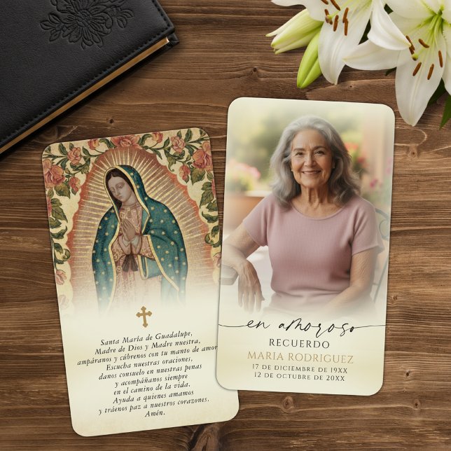 Guadalupe In Loving Memory Spanish Prayer Cards (Creator Uploaded)