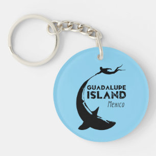 Guadalupe Island Mexico   Scuba Diving With Sharks Keychain