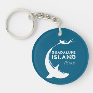 Guadalupe Island Mexico Scuba Diving With Sharks Keychain