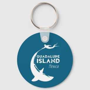 Guadalupe Island Mexico Scuba Diving With Sharks Keychain