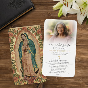 Guadalupe Memorial Photo Spanish Prayer Cards