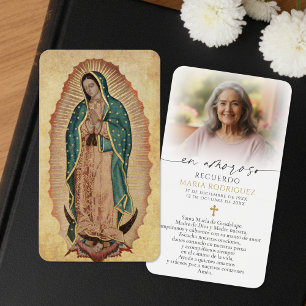 Guadalupe Memorial Photo Spanish Prayer Cards