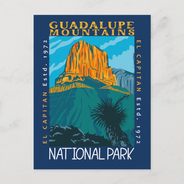  Guadalupe Mountains National Park Distressed Postcard (Front)