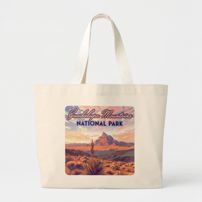 Guadalupe Mountains National Park El Capitan Texas Large Tote Bag (Front)