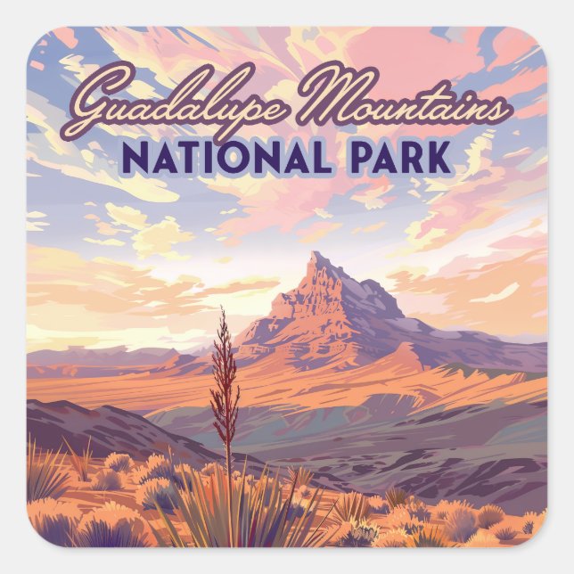 Guadalupe Mountains National Park El Capitan Texas Square Sticker (Front)