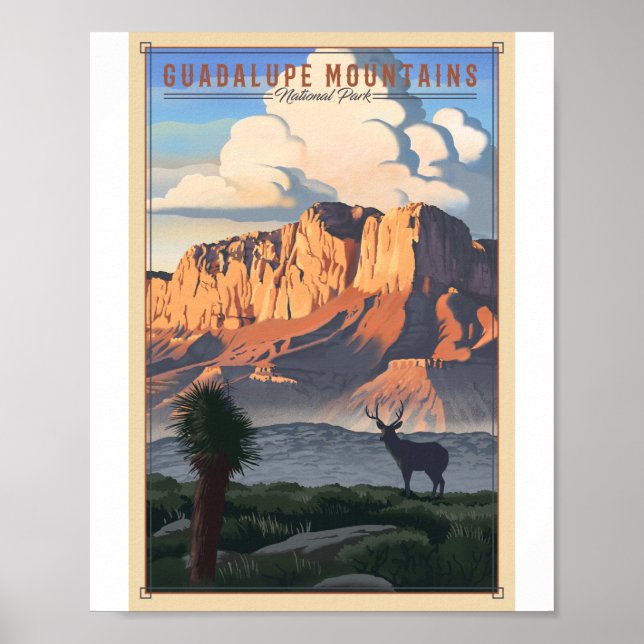Guadalupe Mountains National Park Litho Artwork Poster (Front)